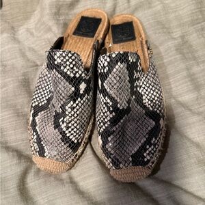 Tory Burch Snake Print Slip-On Espadrilles